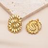 Hot-selling Niche Personality Retro Temperament Stud Earrings Geometric Texture Modeling Design Titanium Steel Earrings