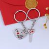 2Pcs/Lot Heart-Shaped Keychain Couple Valentine'S Day Lover Gift Secret Love