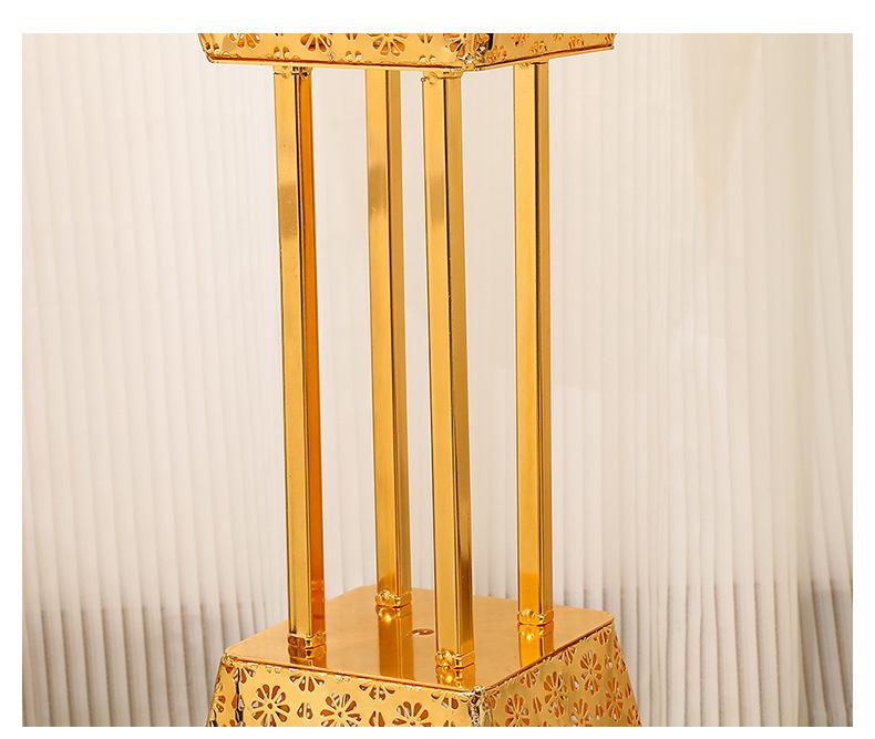 Luxury Golden Incense Burner: Gilded Square Charcoal Stand for Church and Home Use