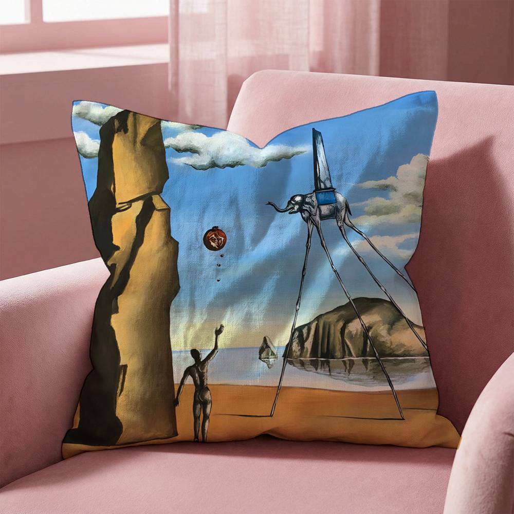 S-Salvador Dali Cushion Cover Multi-Scene Pillow Cover for Home & Car - Reversible, Soft & Durable for Daily Use
