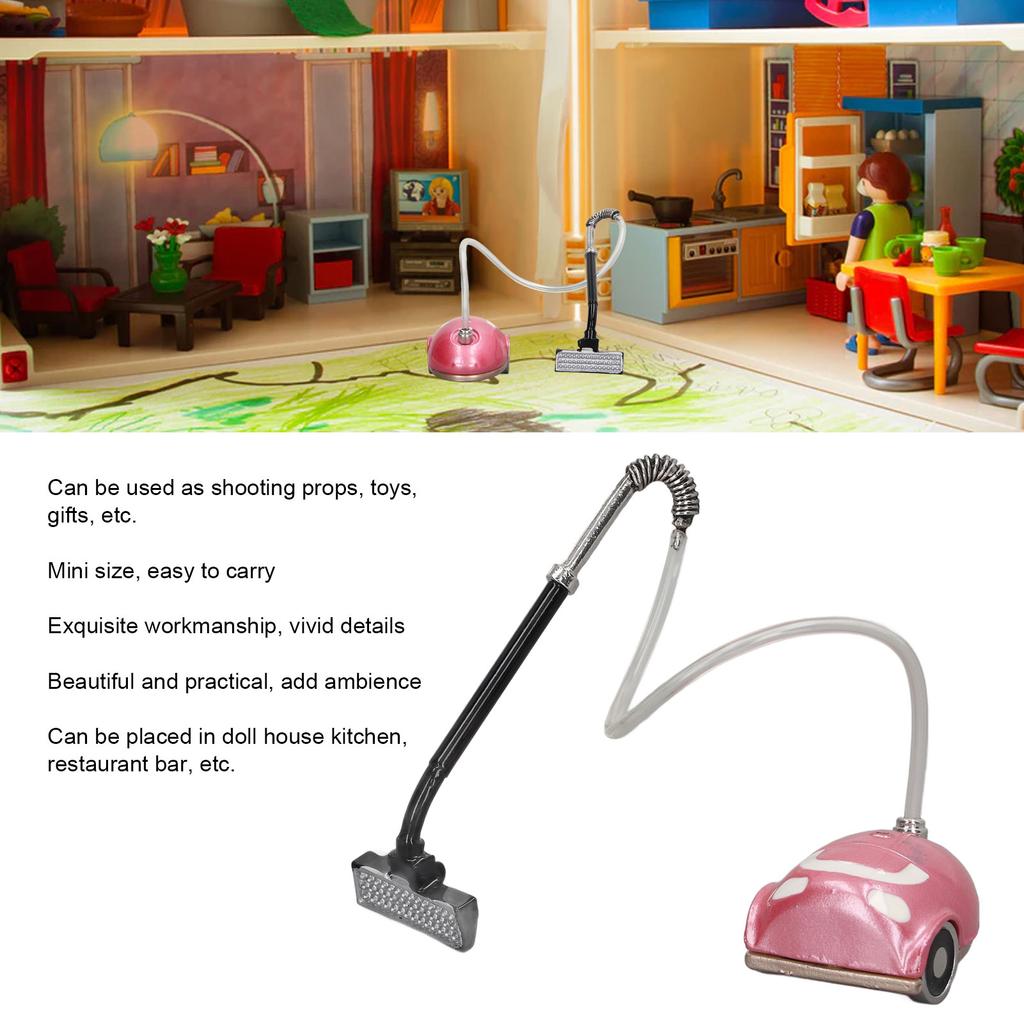 Vacuum Cleaner 1:12 Scale Vivid Details Add Ambience Doll House Accessories for Home Decoration Gifts