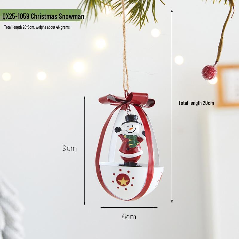 Christmas Festival Wrought Iron Tree Ornaments: Santa Claus & Reindeer Hanging Decor
