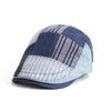 Spring Peaked Cap Stitching Stripe Color Block Forward Cap Men Beret