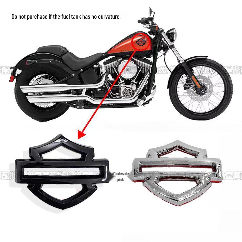 Harley Tankaufkleber: Glide CVO & Softail Metallschilde