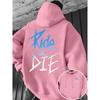 Felpa con cappuccio da uomo con stampa lettering Ride or Die Pullover per adulti Felpa Street Casual Comoda Hip-Hop Manica Lunga