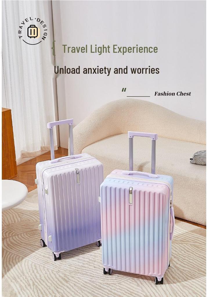 2025 Gradient Color Suitcase: Unisex Travel Trolley with Combination Lock, Available In 20, 24, or 26 Inch Sizes