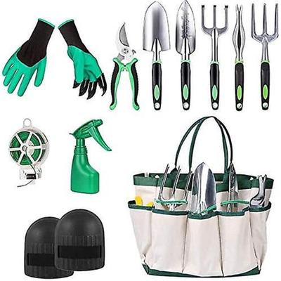 Gardening Tool Set 11pcs Aluminum Alloy Garden Tools, Hand Tools Gift Bag, With Heavy Duty Carrying Bag For Storage