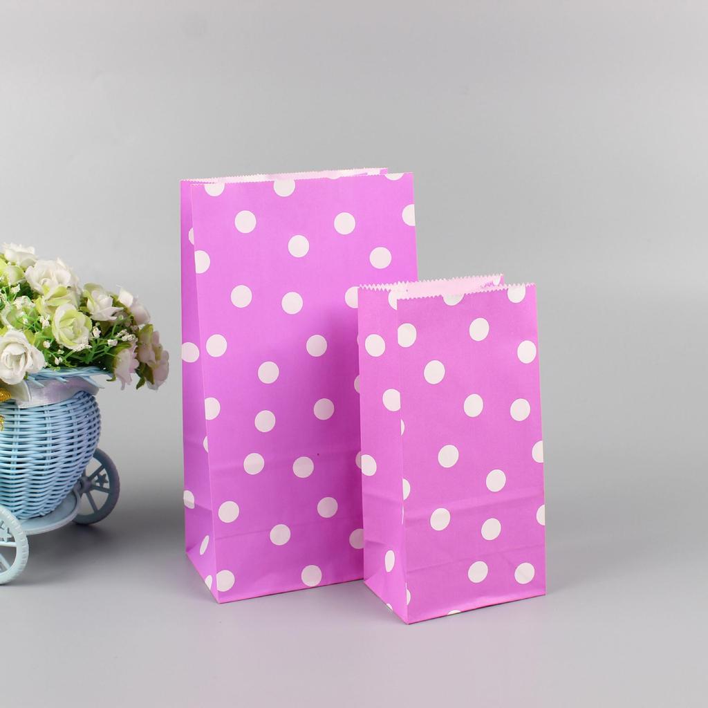 Multi-Color Kraft Paper Candy Gift Bags with Twill Design