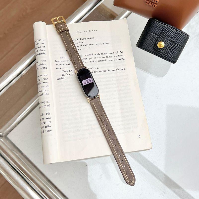 

For Mi Band 9 Leather Strap Xiaomi Mi Band 8 Wrist Strap Correa Watch Replacement Mi band 9 Genuine Leather band Mi band 8 strap xiaomi Mi Band 9 кавовий