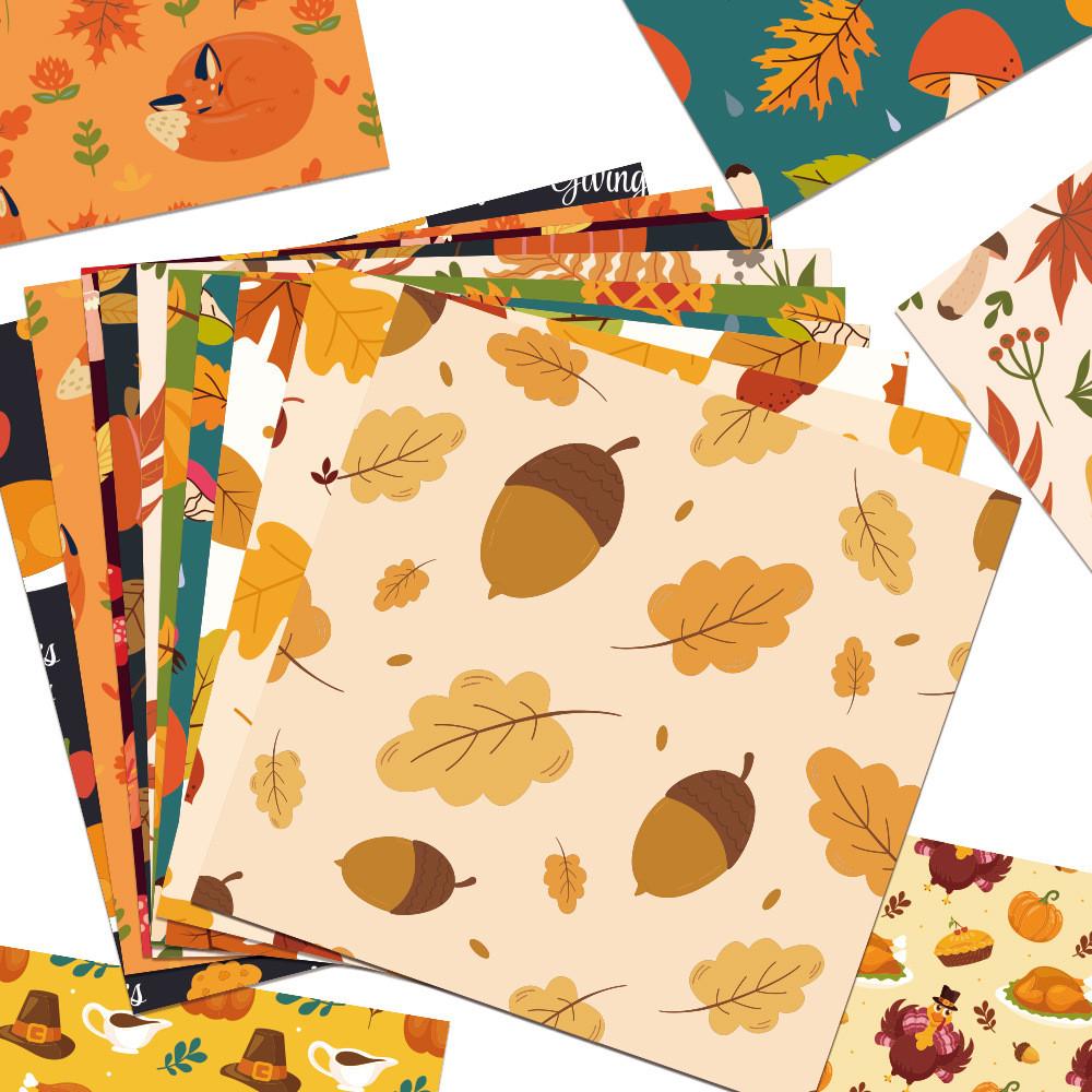 Thanksgiving Tree Themed Leaf Pumpkin Pattern Party Gift Decor Paper Packaging