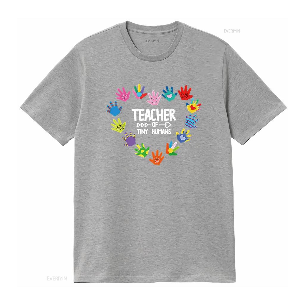 Teacher Of Tiny Humans Hands Heart Teaching Appreciation T Shirt vintage Washed Comfortable graphic Unisex Casual Stylish Soft
