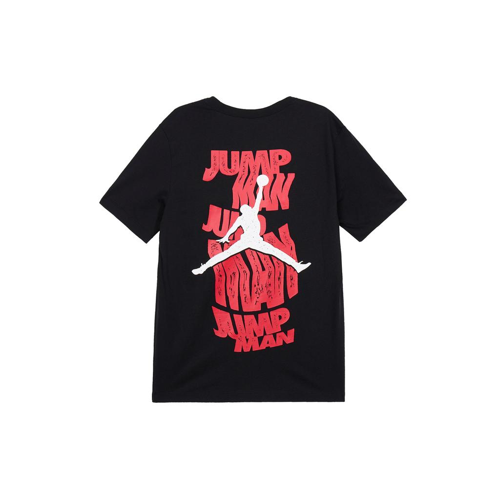 Jordan Summer Alphabet Print Short Sleeve Crew Neck Knit T-Shirt Men Tops Black FN6030-010