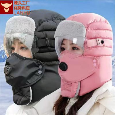 Winter Warm Windproof Beanie Hat With Detachable Goggles Skiing Cycling Outdoor Use Unisex