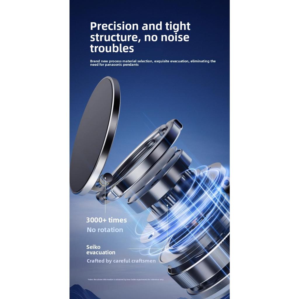 Magnetisk telefonholder for vakuum, Sammenleggbar og justerbar magnetisk telefonholder med enhåndsbetjening, 360° rotasjon Egnet for biler