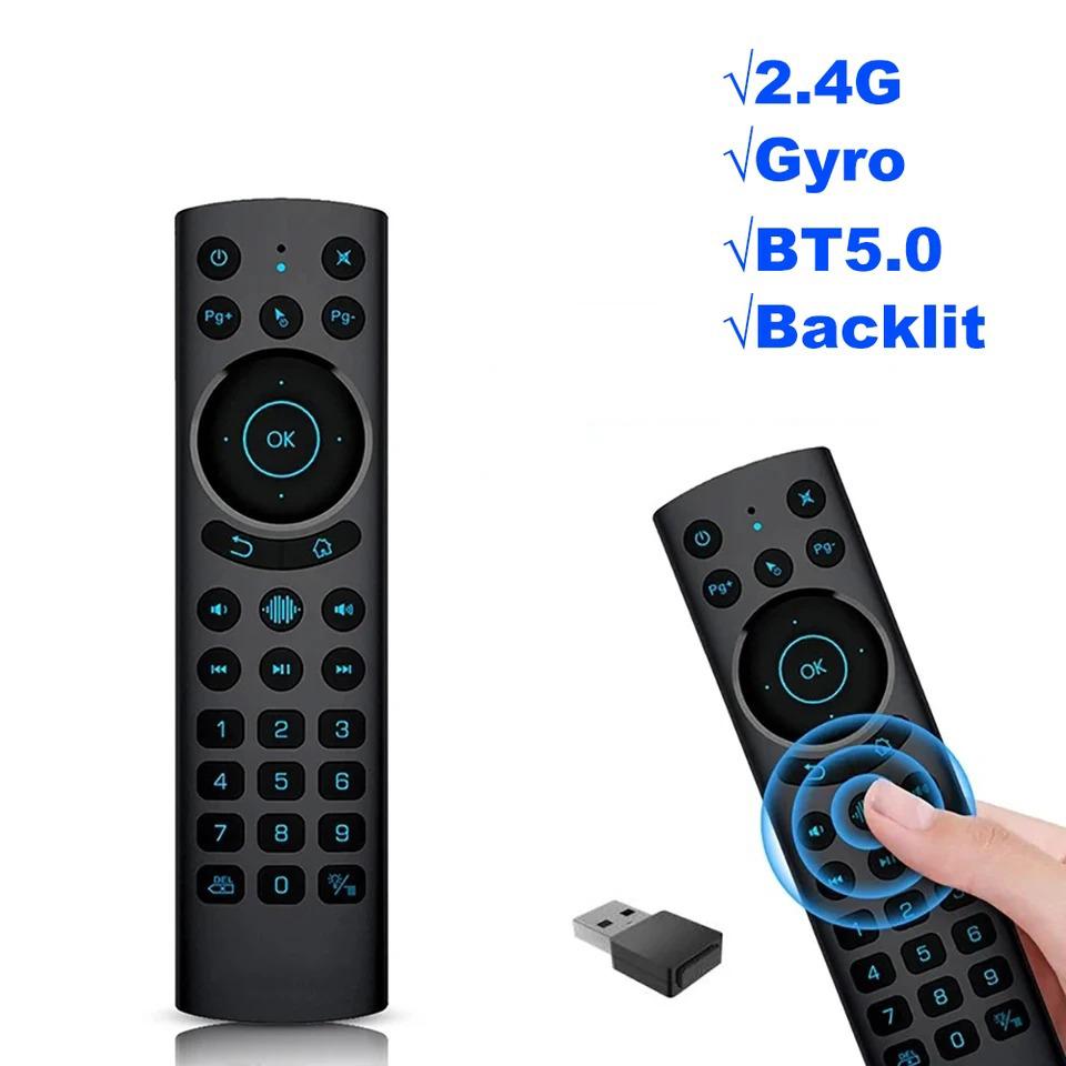 Ersatz BT 5.0 Sprachfernbedienung G20S BT PRO mit 2,4G Hintergrundbeleuchteter Drahtloser IR Lern-Gyros-Luftmaus für Android TV Box PC