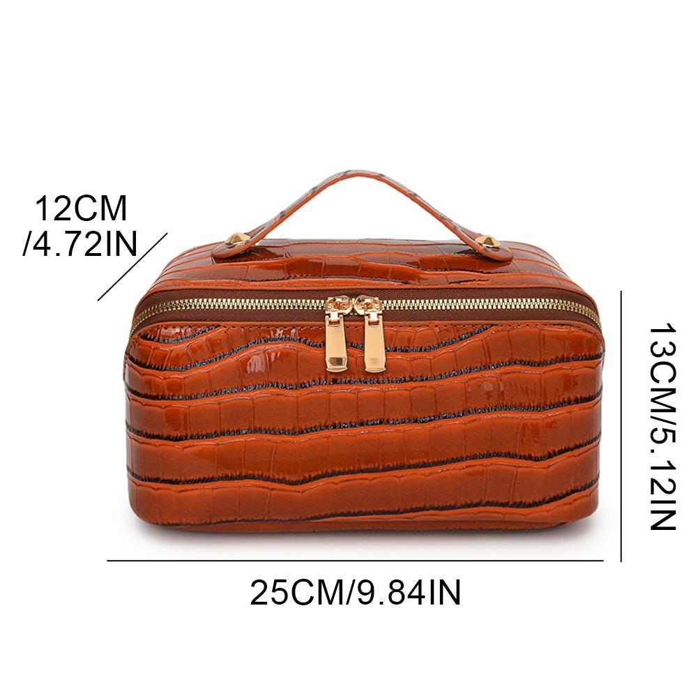 Large Capacity Makeup Storage Bags PU Leather Waterproof Cosmetic Bags Women Simple Travel Skincare Organizer Portable Wash Bags