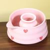 Set Matcha in Ceramica con Decalcomania a Cuore 2/4/5 Pezzi, Carino Set Matcha Include Ciotola Matcha, Frusta Matcha e Supporto, Cucchiaio di Bambù, Setaccio