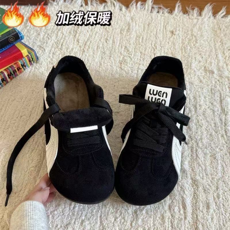 Black German training shoes New niche design sense casual breathable casual Forrest Gump shoes in autumn