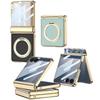 Galaxy Z Flip7 Electroplated Magnetic Case With 360 Rotating Stand Wireless Charging Compatible