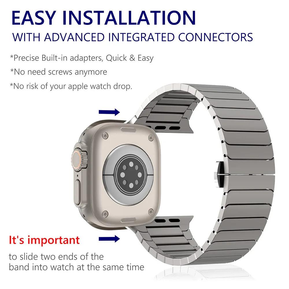 Stainless Steel Band For Apple Watch 10 46 42mm Metal Business Bracelet For Iwatch 10 Ultra 49mm 44/45 38/40mm Strap Accessories