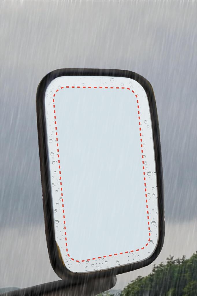 [Set of 2] ClearView Hydrophilic Film, Side Mirror, For Trucks, Anti-Fog Film, Universal, Long,