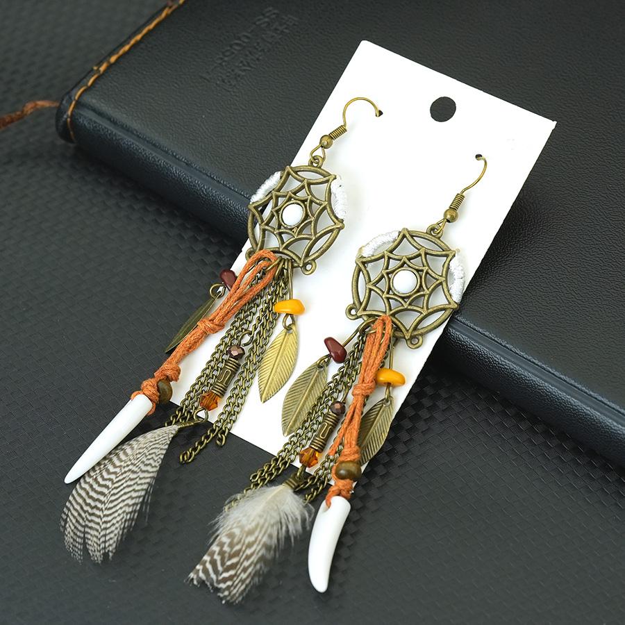 

Noter Bohemia Feather Earring For Women 6 Colors Long Pendant Orejeras Leisure Versatile Accessories Perfect Gift For Her Unique
