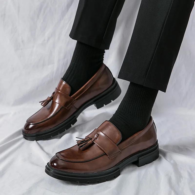 Fashion Mens Dress Shoes Men's Formal Original Leather Italian Skin Shoes for Men Elegant Casual Business Luxury Social Male Shoe