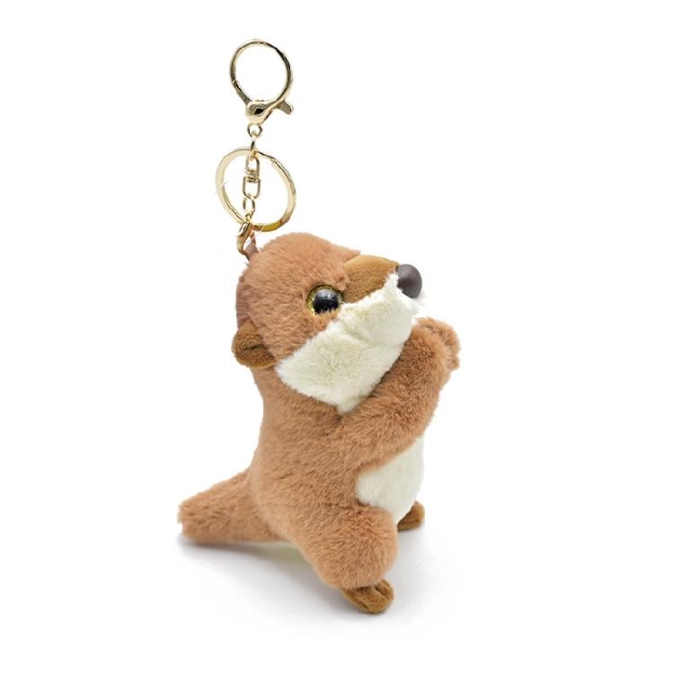 Lovely Otters Pendant Keychain Plush Animal Keyring Accessory Fashionable Bag Charm Stylish Ornament for Phone Wallet