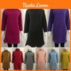 Womens Winter Long Pullover Sweatshirts Featuring Cozy High Neck Design And Split Hem