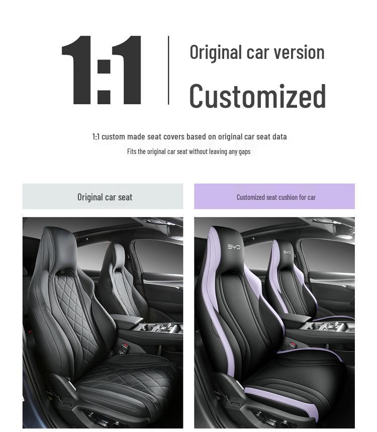 New BYD Sea Lion Car Seat Cushion - Full Leather, Fits Five-Seater, 4-Season Use