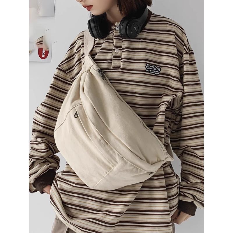 Crossbody Bag Boys Casual Bag Men's Large-capacity Breast Bag Japanese Trendy Brand Backpack Student Fanny Pack Shoulder Bag Women