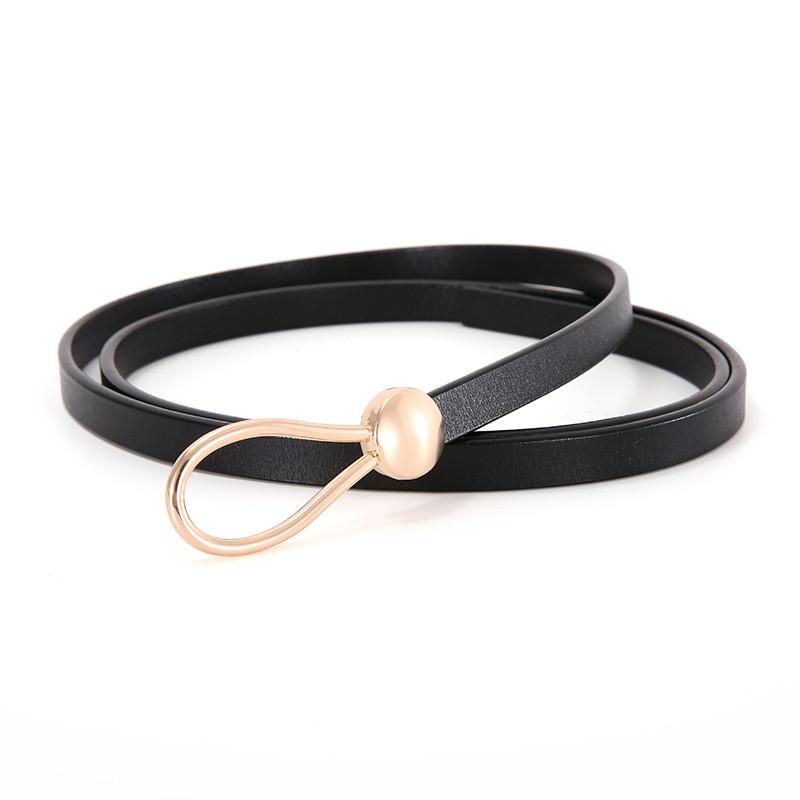 Leather Waist Belt For Dress With Steel Buckle And Vintage Style For Women