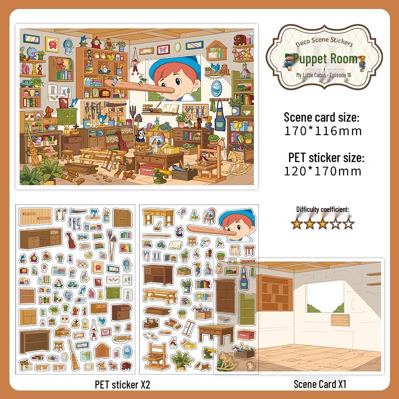 Infeel.Me My Little House 3D Scenery Stickers - Miniature Two-Layer Quiet Book Series