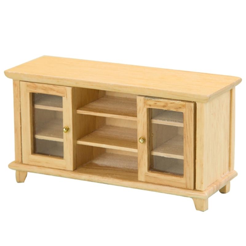 

Fashionable Dollhouses Miniature Sturdy Wood TV Stand 1/12 Scale Living Room Furniture Pretend Play Accessory for Kids 1 світло-жовтого кольору