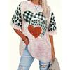 Women's Summer Comfortable Breathable Plus Size 3D Heart  Printed T-shirt- Soft Medium Stretch Polyester Fabric Summer Mens Relaxed Fit Clothing