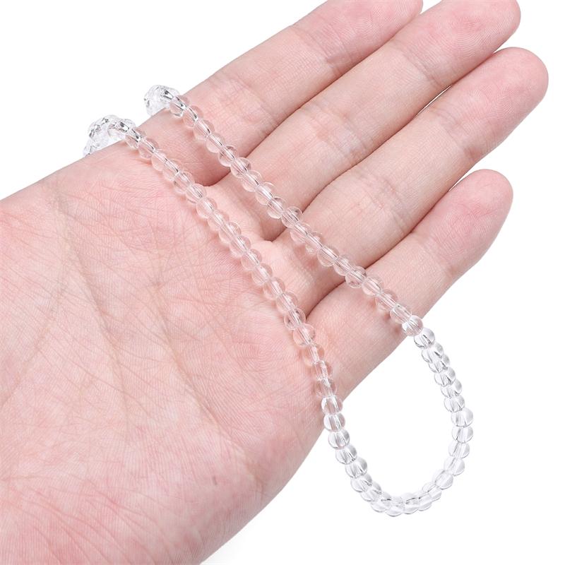 38cm/Str Glass Round Bead Chain for Necklace Bracelet DIY Jewelry Making 4-10mm