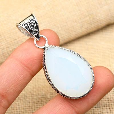 Milky Opal Gemstone Handmade 925 Solid Sterling Silver Jewelry Lovely Pendant For Women
