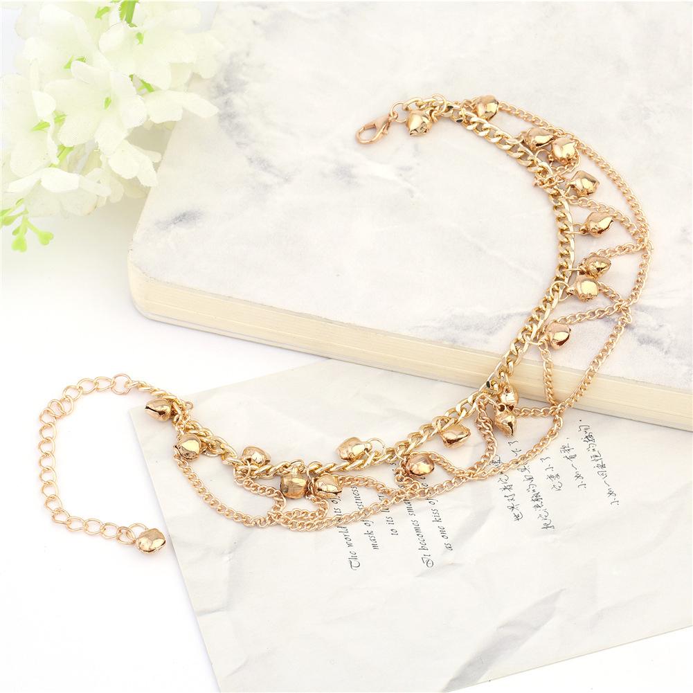 Women Gril Tassel Chain Bells Sound Gold Metal Chain Anklet Ankle Bracelet Foot Chain Jewelry Beach Anklet