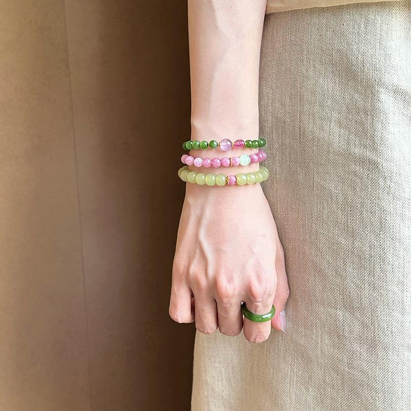 Natural Red Stone Agate Beaded Bracelet, Fashionable, Simple and Versatile, High-end Sense, Niche Personalized Jewelry Women