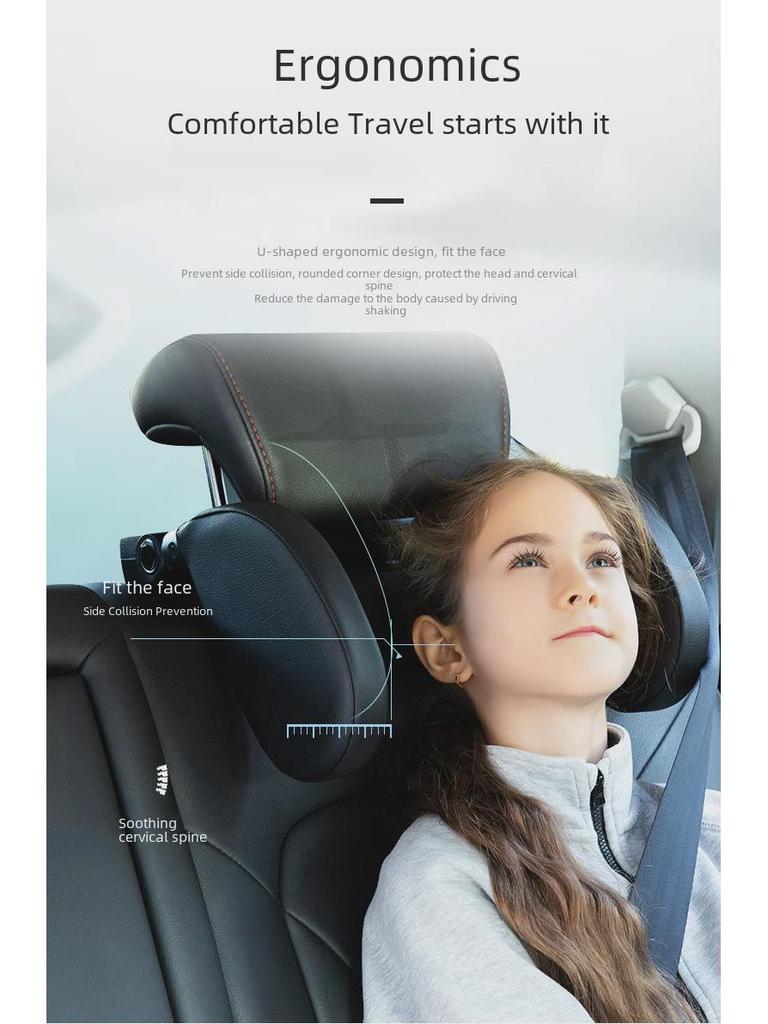 Car Neck Pillow for Children - Headrest and Side Support Cushion