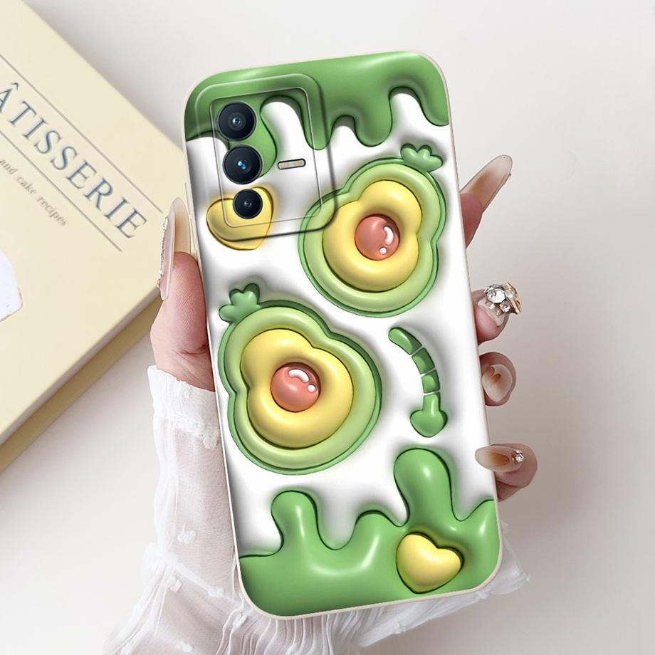Lovely Painted Phone Case For Vivo V23 5G V23e V23 Pro Silicone Anti-knock Soft Cover Funda Vivo V2130 V2132 Panda Cat Animals