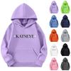 Girls' Fashion Long-Sleeve Hooded Sweatshirt with Print and Pockets