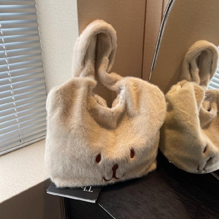 Fashionable Plush Shoulder Bag Stylish and Soft Handbag for Various Occasions