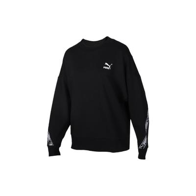 Casual Sports Logo Pullover Long Sleeve Sweatshirt Women Sweatshirt Black 596019-01