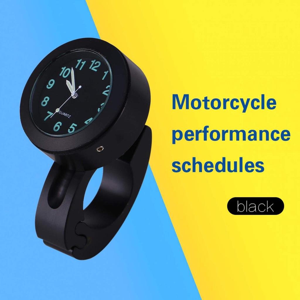 Motorcycle Clock Waterproof Radio Digital Aluminum Handlebar Mount Watch, Motorcycle