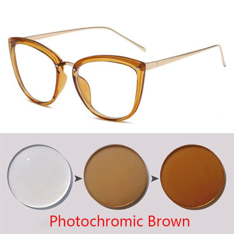Feminine Optical Myopia Glasses Vintage Brand Design Clear Cat Eye Blue Light Blocking Glasses Women Eyeglasses Degree 0 To -6.0