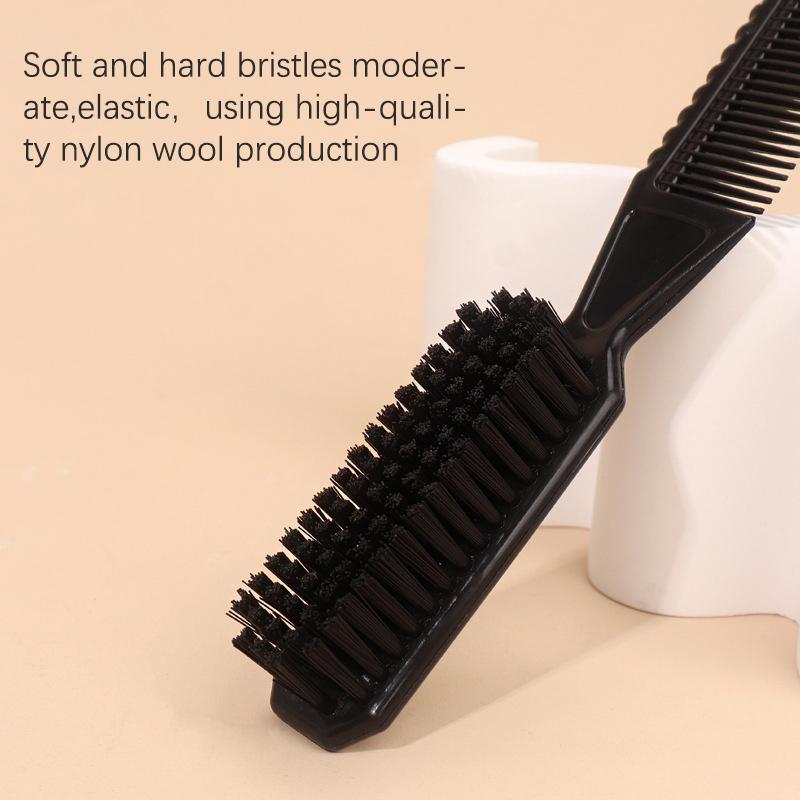 

Double-Sided Comb Brush Black Small Beard Styling Brush Professional Shave Beard Brush Barber Vintage Carving Cleaning Brush 1pcs