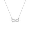 Mobius 925 Sterling Silver Diamond Infinity Love Necklace - Women's Trendy High-End Style.
