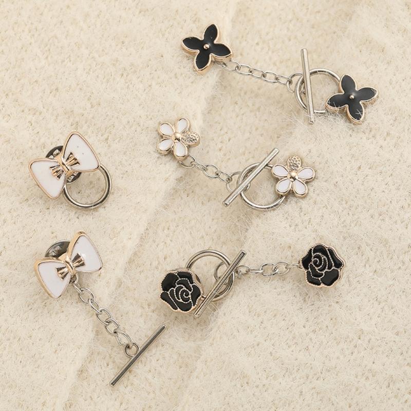10PCS Metal Cardigan Clip Pullover Clip No Sewing Sweater Shawl Cardigan Clips Brooch Pin Safety Pins for Women Girls
