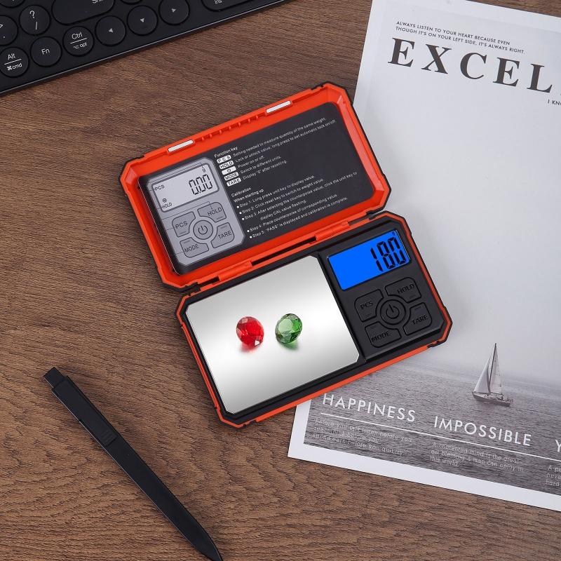 Digital Pocket Scale 100/200/300/500/1000g Jewelry Gram Scale 7 Units Conversion Calibration Weight Electronic Scale